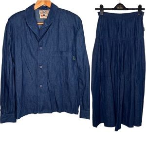NWT Vintage Dead Stock Gene Ewing BIS 2-Piece Shirt & Maxi Skirt Set